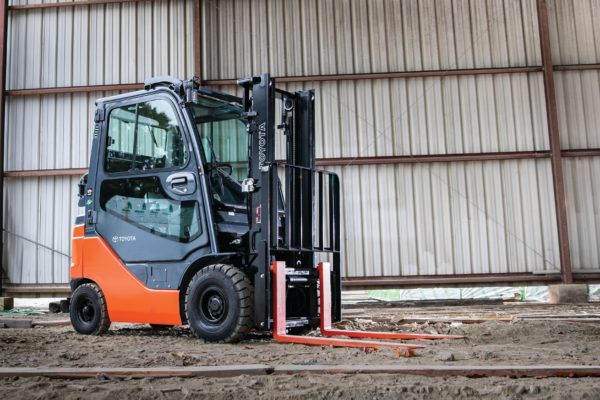 toyota pneumatic forklift outdoors