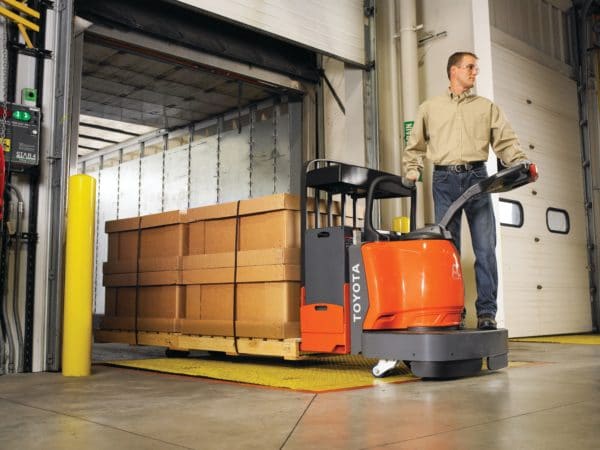 toyota end controlled rider pallet jack loading dock application